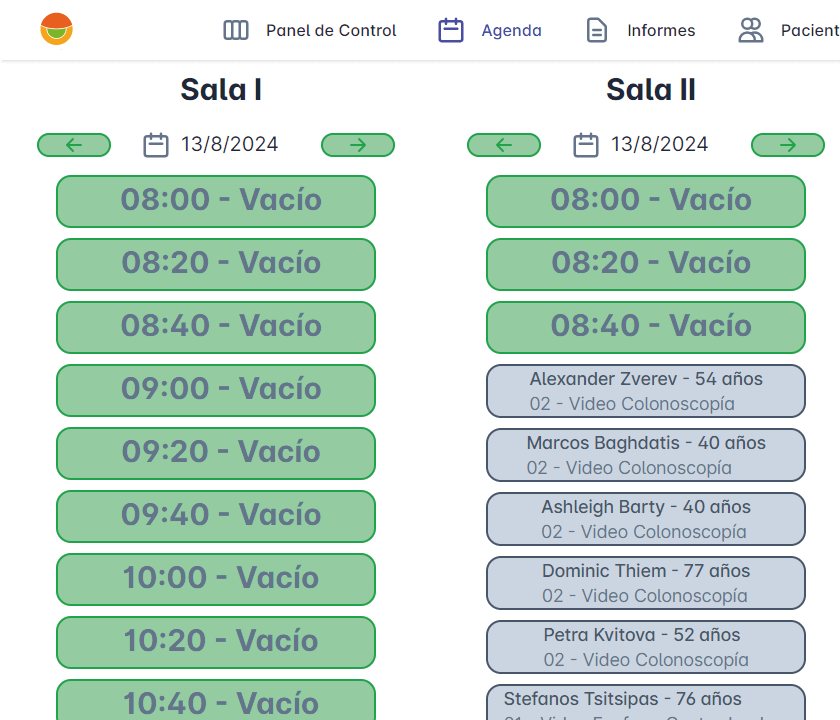 Agenda de IMAVEN con los turnos de cada sala